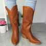 IRIS Camel Cowboy Mid Calf Boots