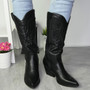 IRIS Black Cowboy Mid Calf Boots