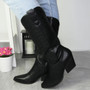 IRIS Black Cowboy Mid Calf Boots