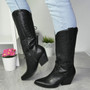 IRIS Black Cowboy Mid Calf Boots