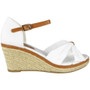 SIMRA White Canvas Wedges Heel Buckle Shoes   