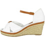 SIMRA White Canvas Wedges Heel Buckle Shoes   
