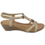 SHERI Beige Wedges Summer Elastic Sandals