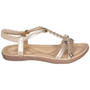 ONIKA Gold Strappy Summer Elastic Sandals 