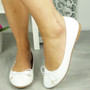 ZYNDRA White Ballerina Flats Slip On Shoes