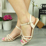 ROSIEA Beige Bridal Party Going Out Sandals