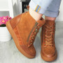 EVIEA Camel Hidden Wedge Trainers