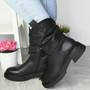 DAISYA Black Mid Calf Cowboy Boots