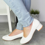 CARNATY White Court Bow Mid Heel Party Shoes