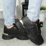 FELLA Black Trainers Ankle Platform Lace Up Shoes 