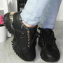 FELLA Black Trainers Ankle Platform Lace Up Shoes 