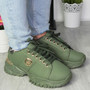 FELLA Green Trainers Ankle Platform Lace Up Shoes 