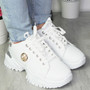 FELLA White Trainers Ankle Platform Lace Up Shoes 