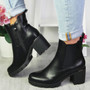 ROBYNI Black Ankle Chelsea High Heels Boots