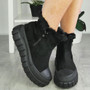 SORITA Black Ankle Platform Chunky Heel Zip Boots