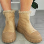 SORITA Khaki Ankle Platform Chunky Heel Zip Boots
