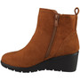 CLARAY Camel Warm Ankle Zip Wedge Boots 
