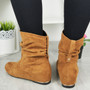 ZOEI Camel Pixie Hidden Wedge Boots 