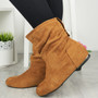 ZOEI Camel Pixie Hidden Wedge Boots 