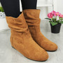 ZOEI Camel Pixie Hidden Wedge Boots 