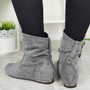 ZOEI Grey Pixie Hidden Wedge Boots 