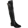 ALINA Black Knee High Biker Rider Boots 