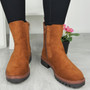 DENISE Camel Ankle  Chelsea Grip Faux Fur Lined Zip Boots 