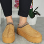 DORA Camel Platform In & Outdoors Slippers Slip On Boots 