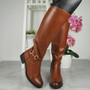 EUNICE Camel Classy Bling Stretch Warm Lined Zip Boots 