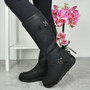 GIANA Black Wedge Winter Smart Lined Zip Boots 