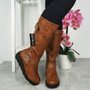 GIANA Tan Wedge Winter Smart Lined Zip Boots 