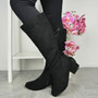 NATALIA Black Wide Fit And Calf Winter Zip Boots 