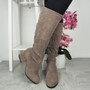 TILLY Taupe Wide Fit Winter Zip Boots 