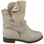 BRONTE Beige Ankle Warm Grip Lined Zip Boots 