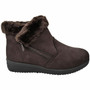 PENELOPE Brown Fur Cross Low Ankle Boots