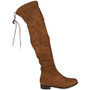 ASHLEY Camel Over The Knee Lace Up Boots