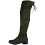  ASHLEY Green Over The Knee Lace Up Boots