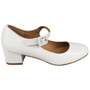 BIANCA White Dance Court Dolly Buckle Casual Shoes 