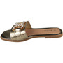 AIDA Golden Mules Sliders Summer Slip On Sandals 