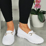 AURORA White Sock Fit Slip On Trainers Shoes