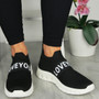 JUNE Black Slip On Comfy Running Fashion Sneakers 