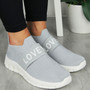JUNE Grey Slip On Comfy Running Fashion Sneakers 