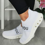 JUNE White Slip On Comfy Running Fashion Sneakers 