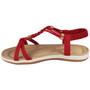 ZOLIE Red Strappy Elastic Summer Sandals  