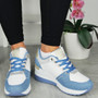 ALLIFAIR Blue Classic Lace up Comfy Wedge Sneakers