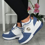 ALLIFAIR Navy Classic Lace up Comfy Wedge Sneakers