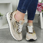 LUCIANA Beige Classic Lace Up Comfy Wedge Pumps Sneakers