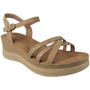 CLARISSE Beige Light Weight Cushioned Wedge Sandals