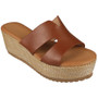 VELERIA Camel Grip Beach Wedge Mules Sandals