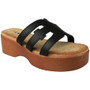 MARTINA Black Summer Beach Mules Sliders Sandals